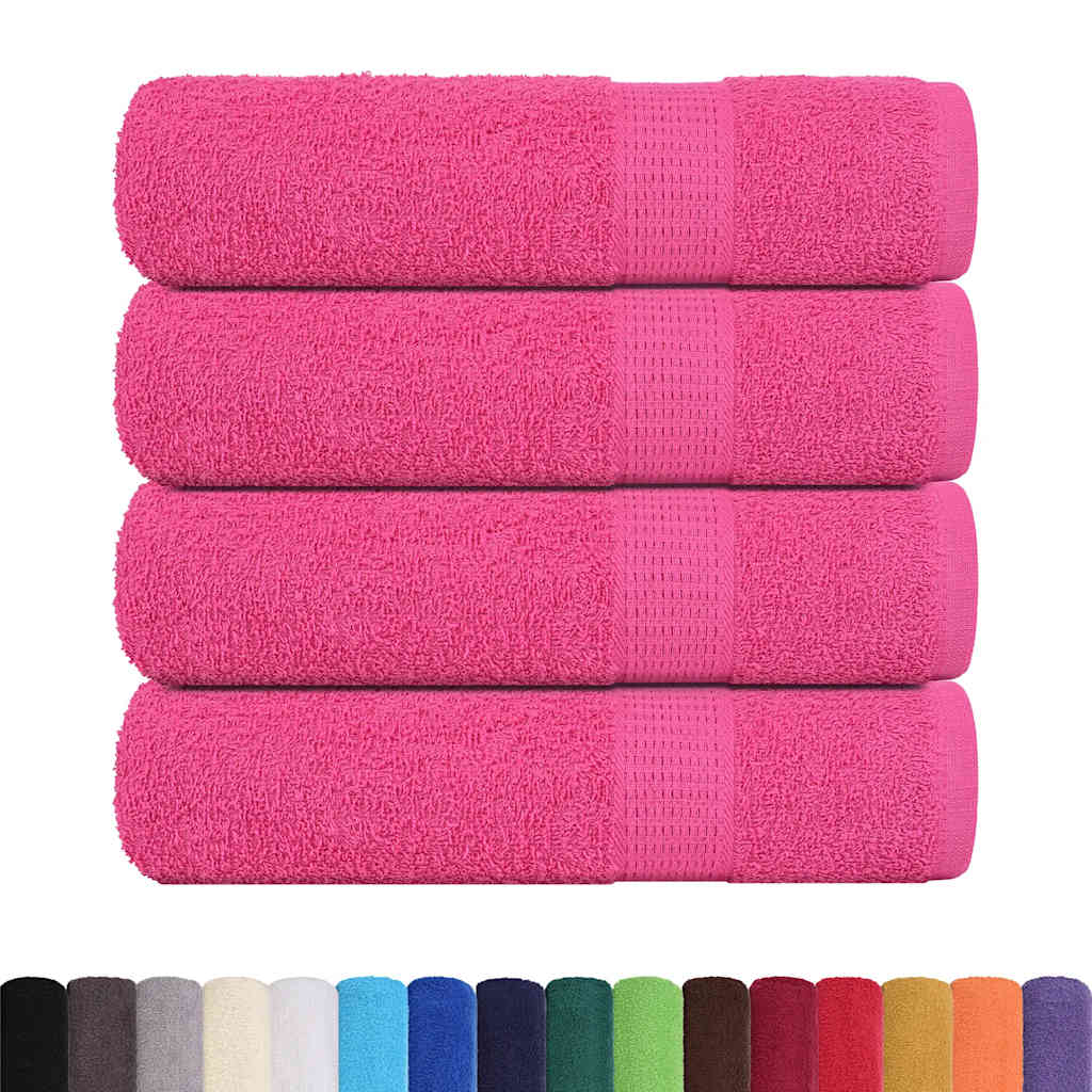 Asciugamani Doccia 4 Pz Rosa 70x140 Cm 360 G/m² 100% Cotone