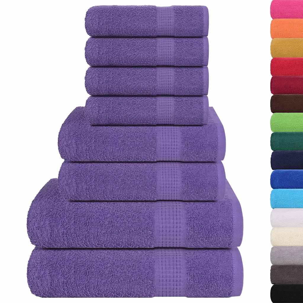 Set Asciugamani 8 Pz Viola 360 Gsm 100% Cotone
