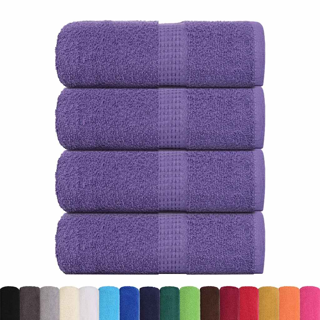 Asciugamani Ospiti 4 Pz Viola 30x50 Cm 360 G/m² 100% Cotone
