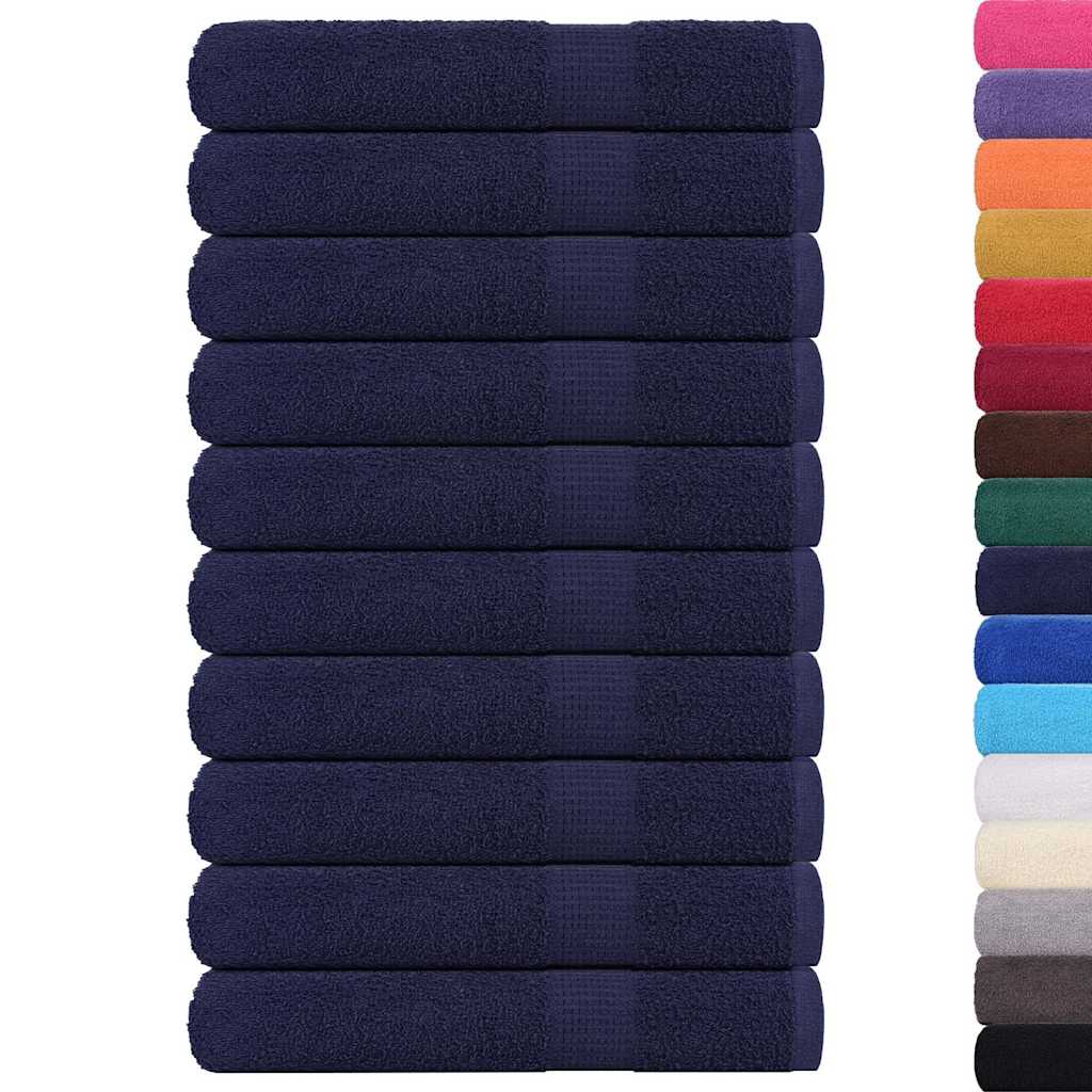 Asciugamani 10 Pz Blu Marino 100x200 Cm 360 G/m² 100% Cotone