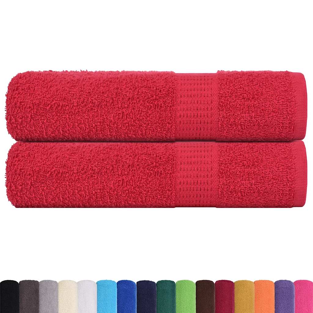 Asciugamani Da Bagno 2 Pz Rossi 100x150 Cm 360 G/m² 100% Cotone