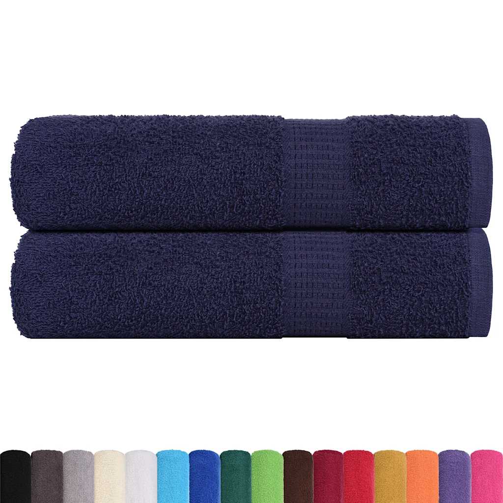 Asciugamani Doccia 2 Pz Blu Marino 70x140cm 360g/m² 100% Cotone