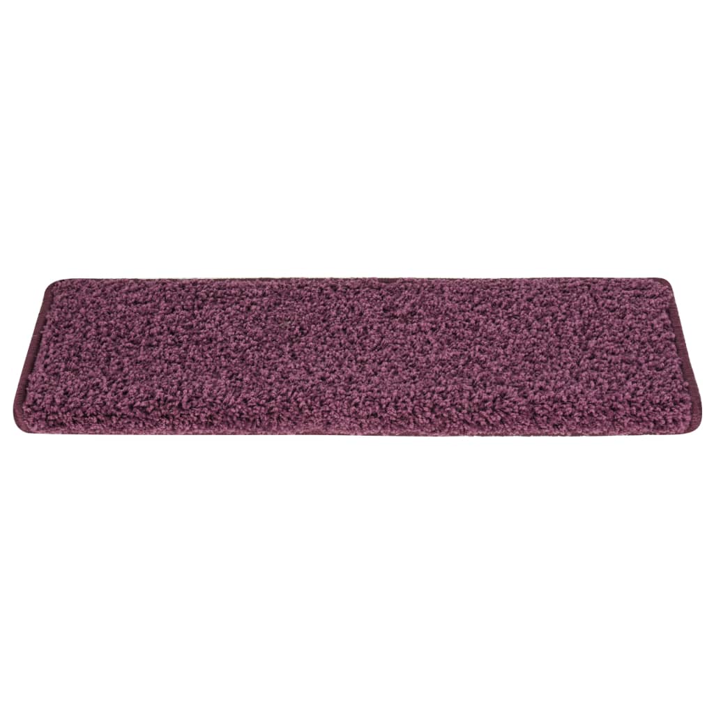 Tappetini Per Scale 15 Pz 65x21x4 Cm Viola Scuro Con Bordo Rettangolare - Image 3