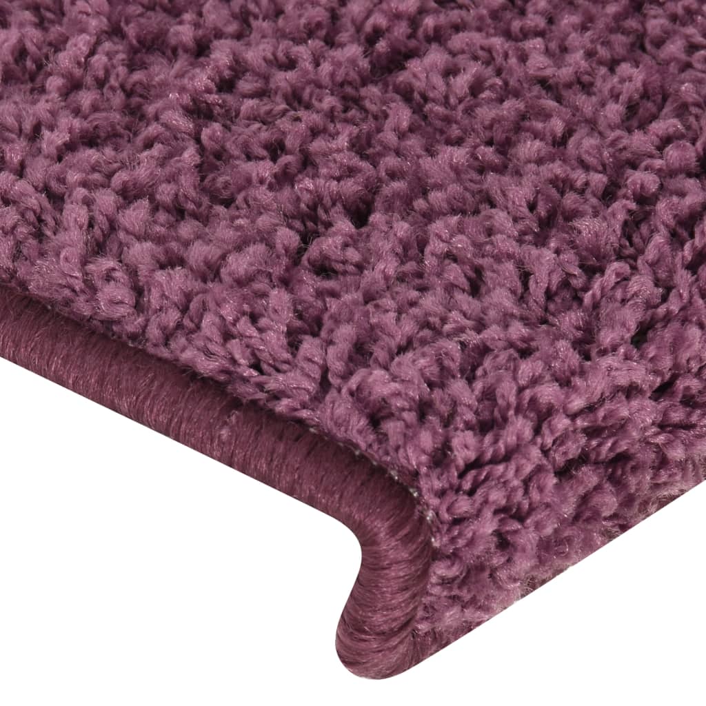 Tappetini Per Scale 15 Pz 65x21x4 Cm Viola Scuro Con Bordo Rettangolare - Image 4