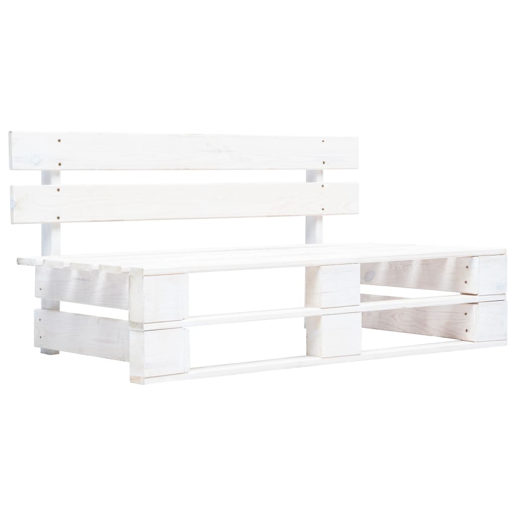 Divano Centrale Da Giardino Pallet Legno Pino Impregnato Bianco