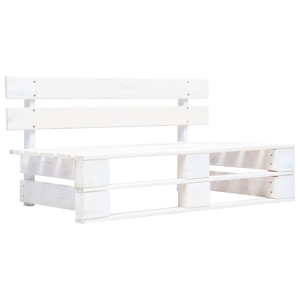 Divano Centrale Da Giardino Pallet Legno Pino Impregnato Bianco