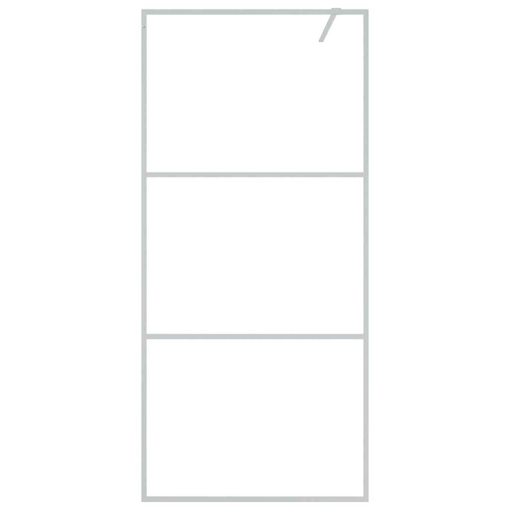 Parete Doccia Walk In Argento 90x195 Cm Vetro Trasparente Esg - Image 3