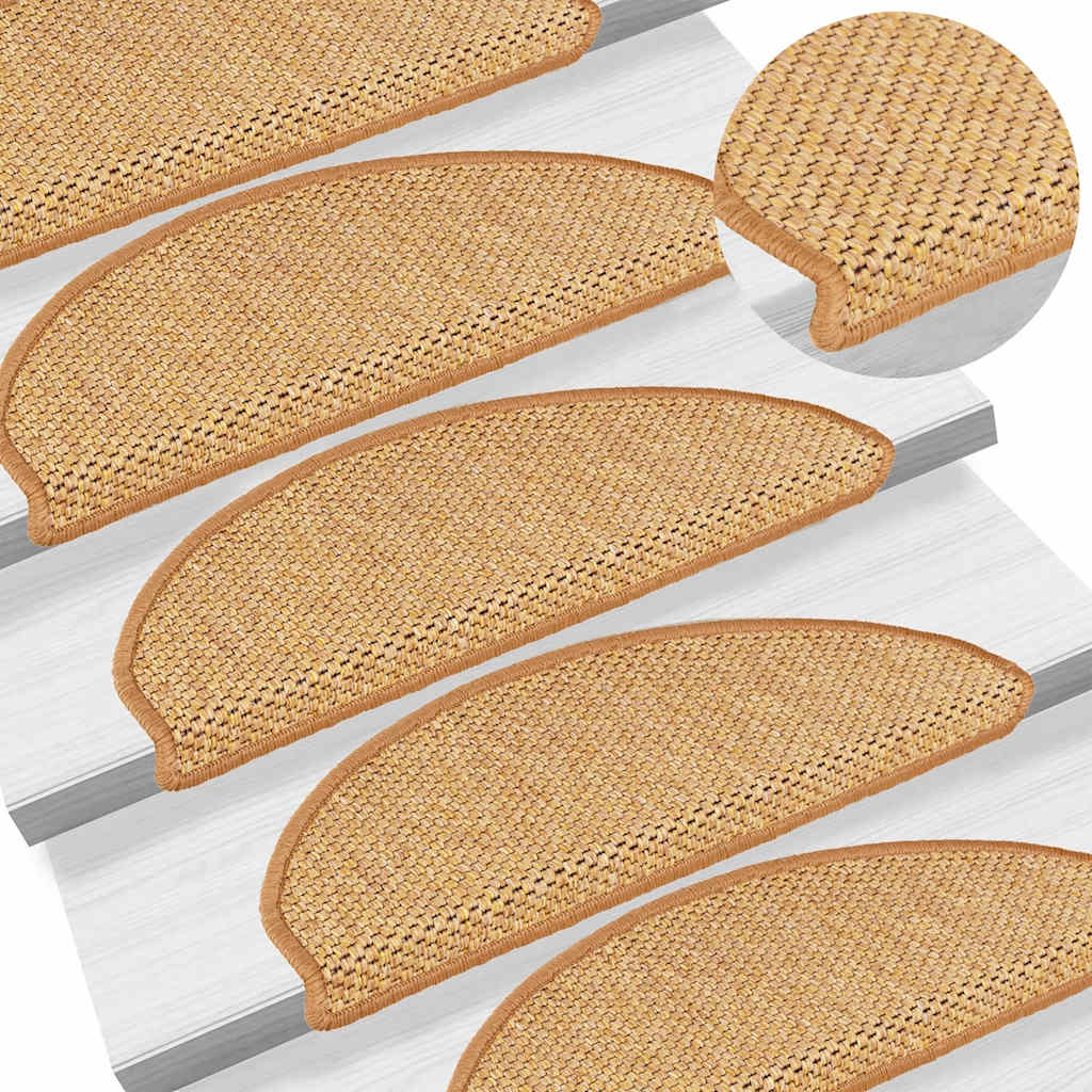 Tappeti Autoadesivi Scale Aspetto Sisal 15pz 65x21x4 Sisal - Image 5