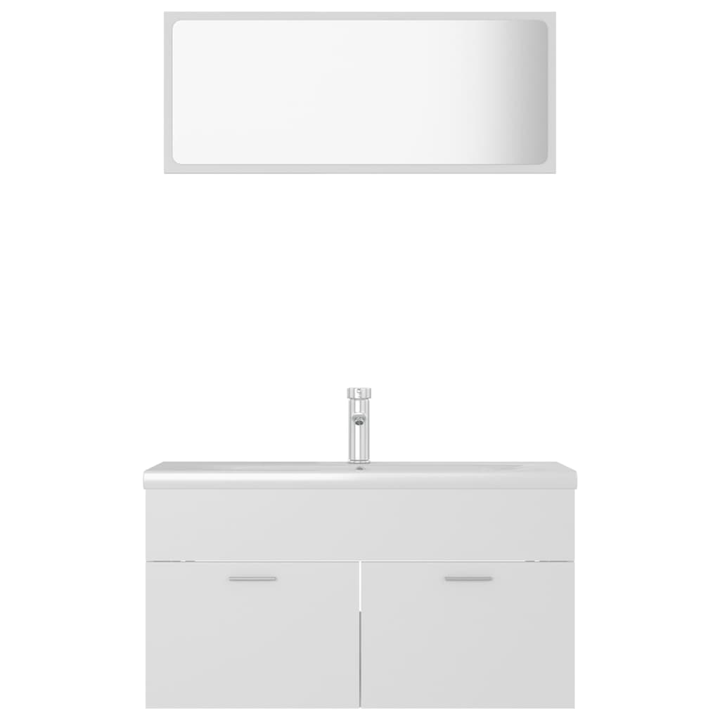 Set Mobili Da Bagno Bianco In Truciolato - Image 4