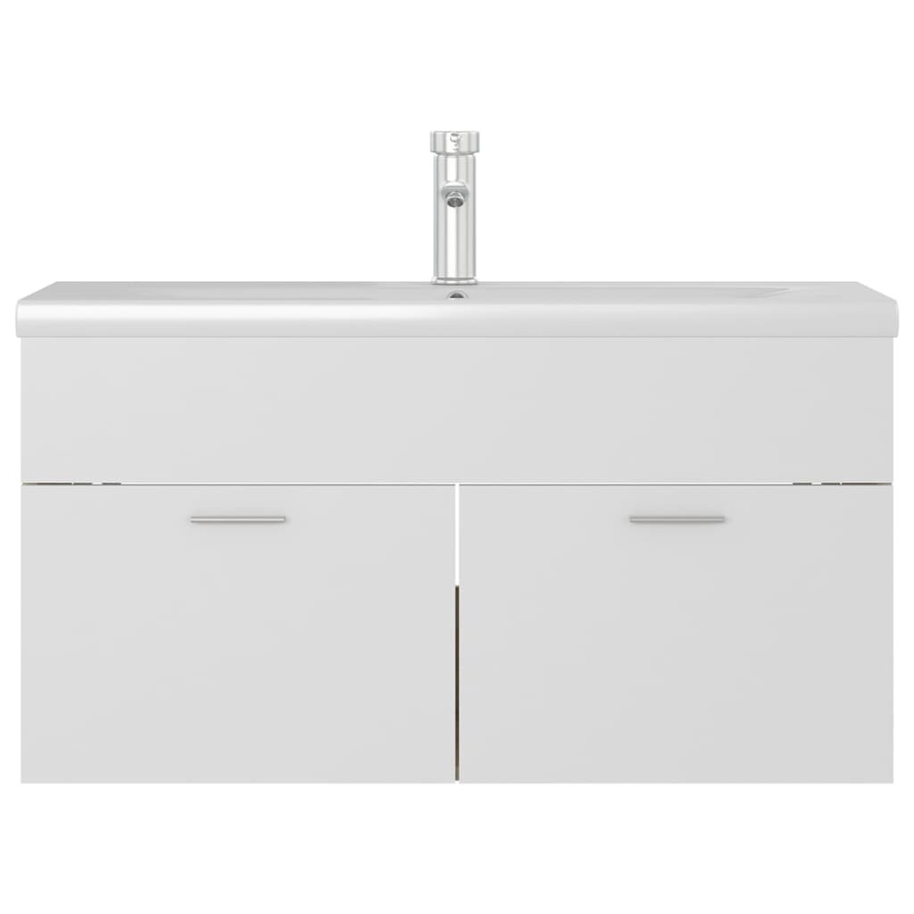 Mobile Lavabo Integrato Bianco Rovere Sonoma Legno Multistrato - Image 3