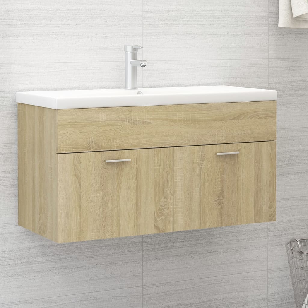 Mobile Con Lavabo Integrato Rovere Sonoma In Legno Multistrato