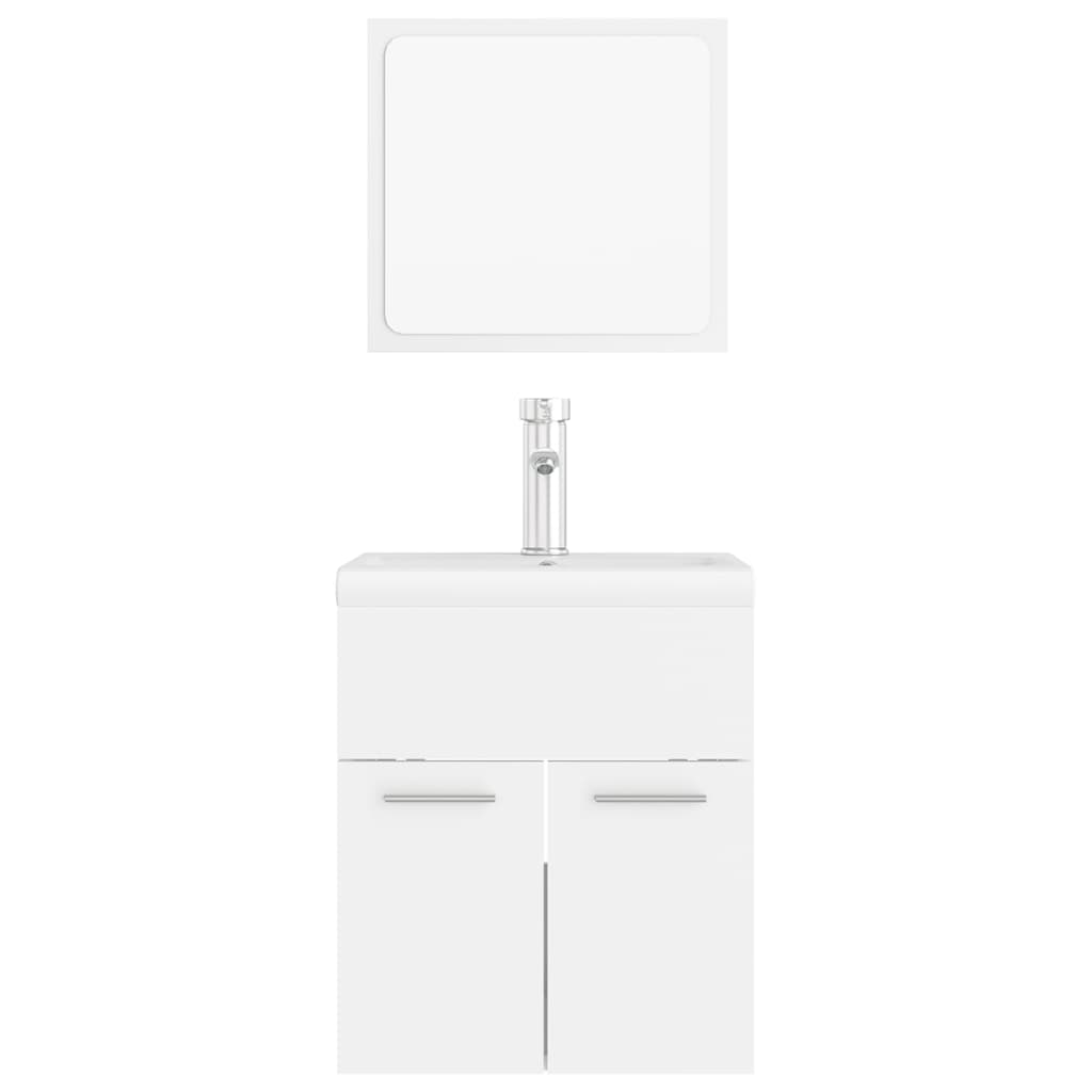 Set Mobili Da Bagno Bianco In Legno Multistrato - Image 5