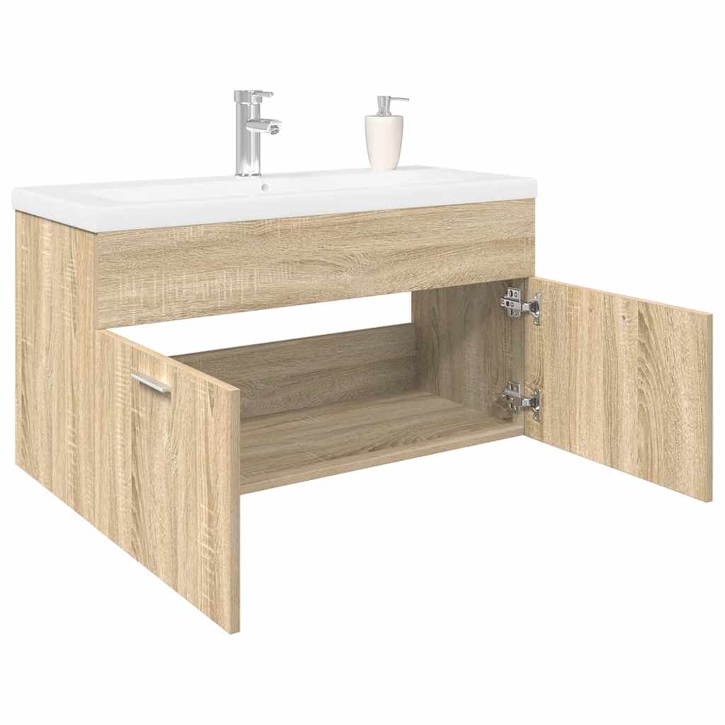Mobile Da Bagno Con Lavabo Integrato Rovere Sonoma