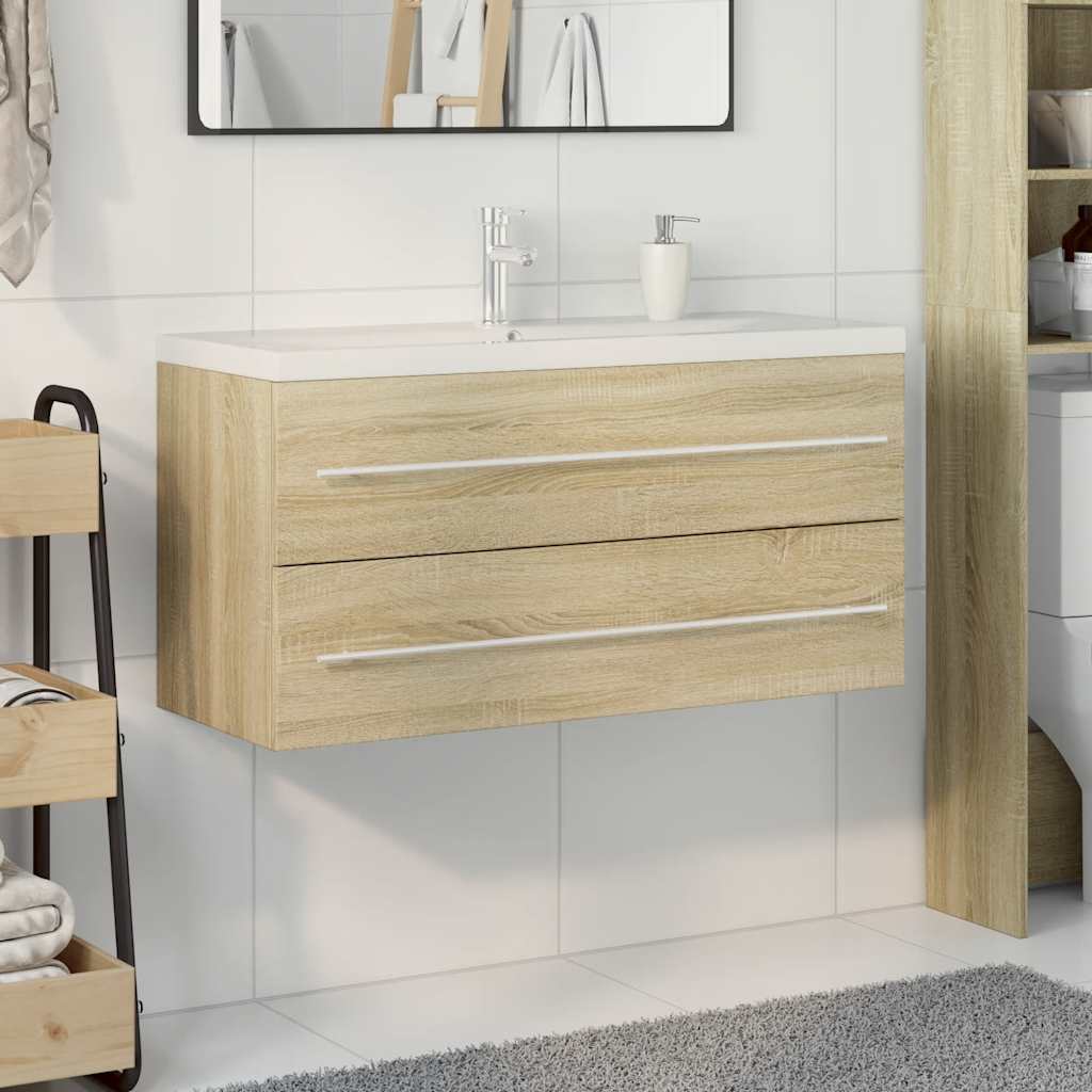Set Mobili Da Bagno 2 Pz Rovere Sonoma In Legno Multistrato - Image 3