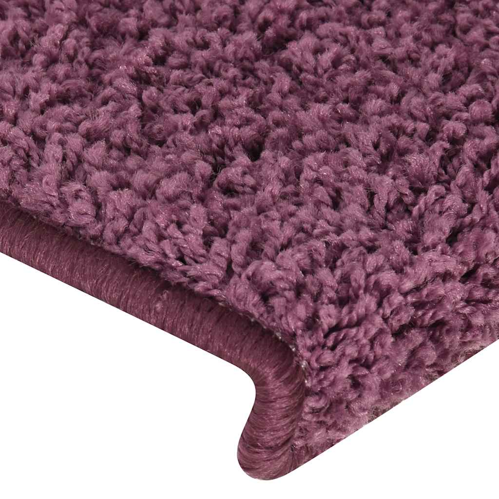 Tappetini Per Scale 30 Pz 65x21x4 Cm Viola Scuro Con Bordo Rettangolare - Image 5