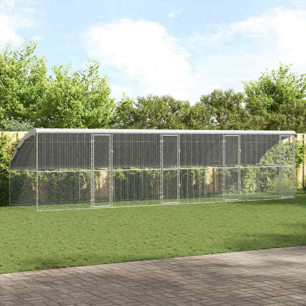 Gabbia Per Polli Argento 800 X 200 X 198.5 Cm Acciaio Zincato