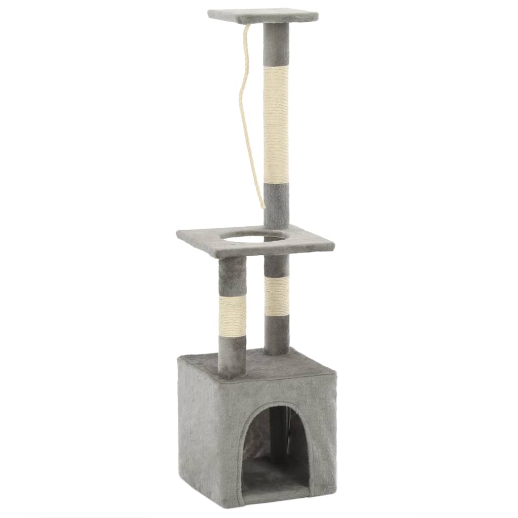 Albero Per Gatti Con Tiragraffi In Sisal 109 Cm Grigio - Image 3