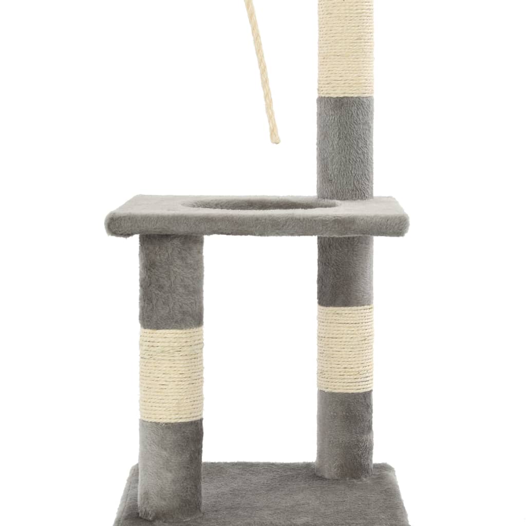 Albero Per Gatti Con Tiragraffi In Sisal 109 Cm Grigio - Image 5