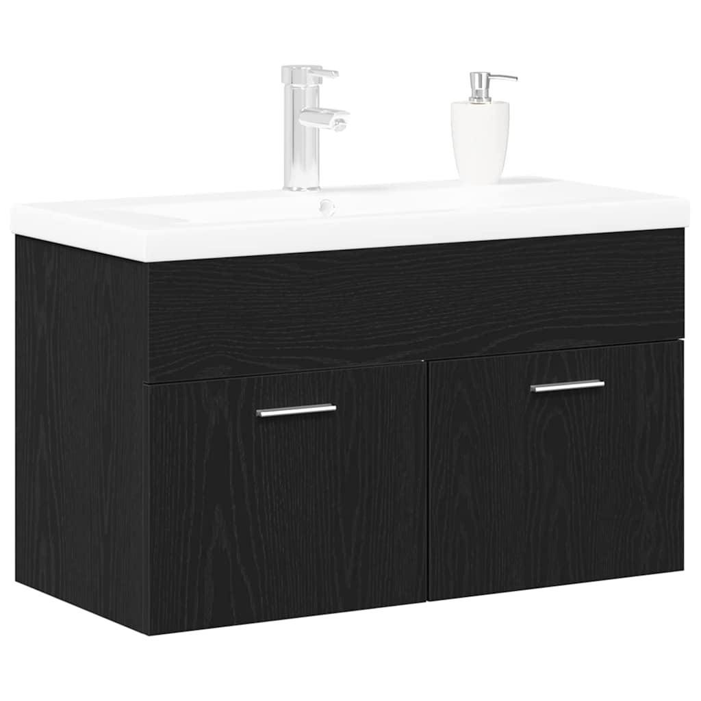 Mobile Da Bagno Rovere Nero 80 X 38,5 X 46 Cm Legno Multistrato - Image 3