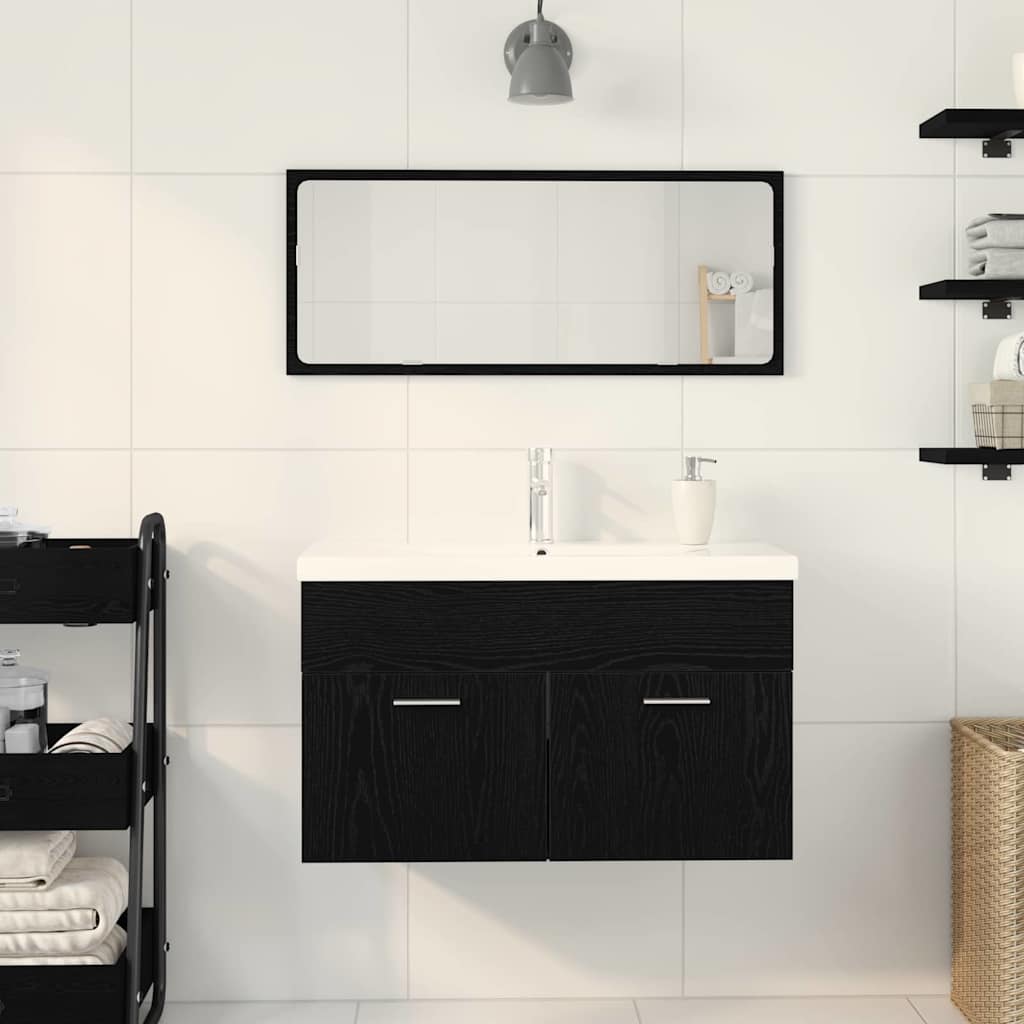Mobile Da Bagno Rovere Nero 80 X 38,5 X 46 Cm Legno Multistrato - Image 4