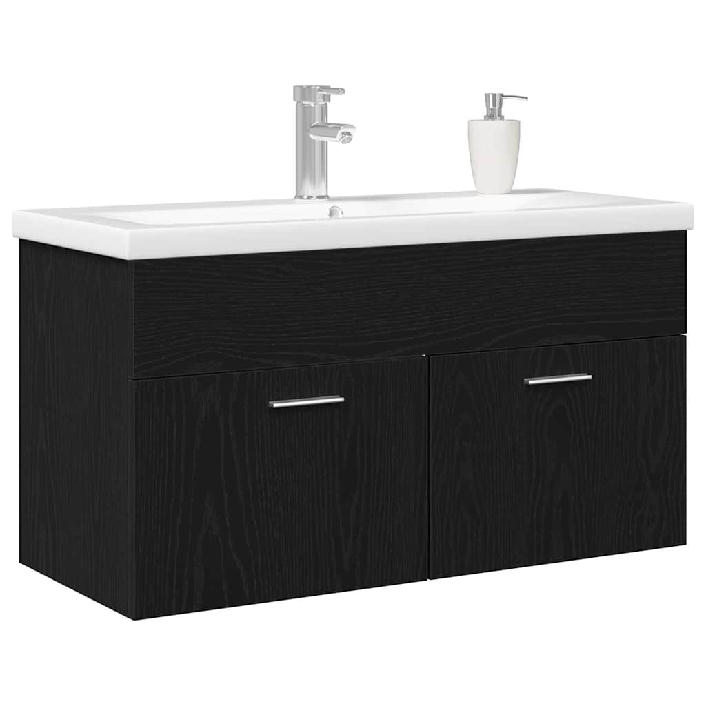 Mobile Da Bagno Rovere Nero 90 X 38,5 X 46 Cm Legno Multistrato - Image 3
