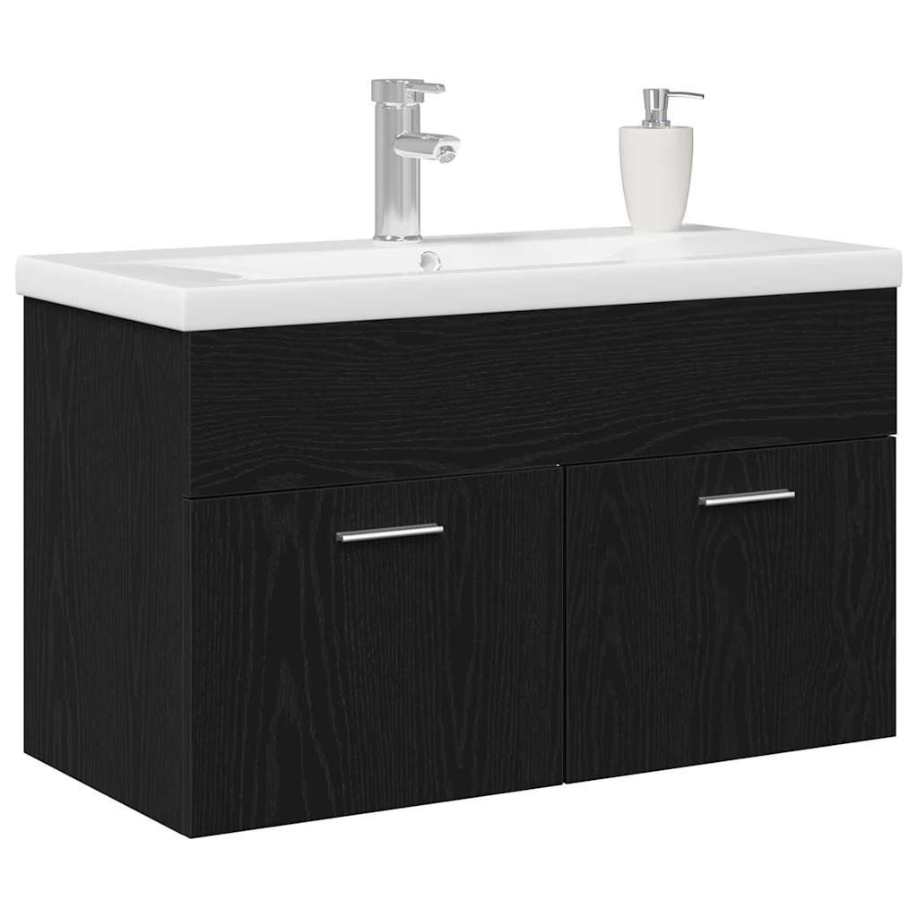 Mobile Da Bagno Rovere Nero 80 X 38,5 X 46 Cm Legno Multistrato - Image 3