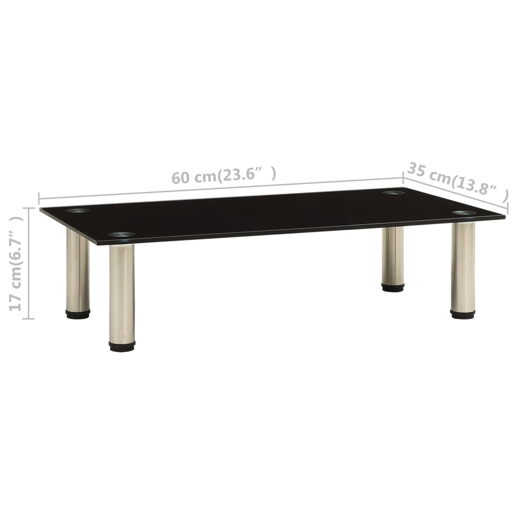 322761 Tv Stand Black 60x35x17 Cm Tempered Glass - Image 4