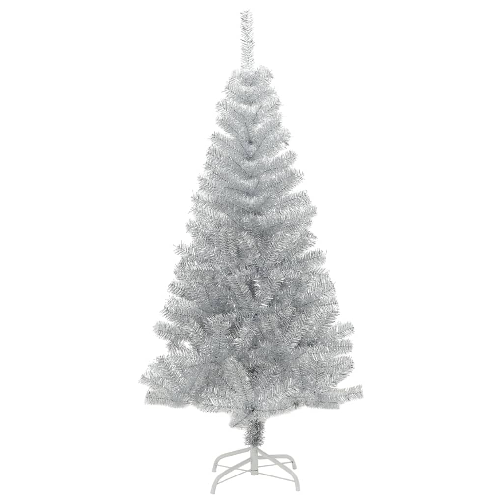 Albero Di Natale Artificiale Con Supporto Argento 120 Cm Pet