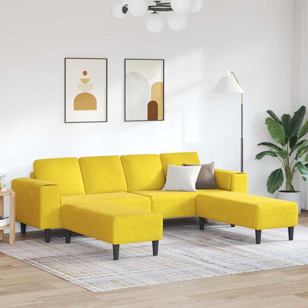 Set Di Divani Giallo Velluto