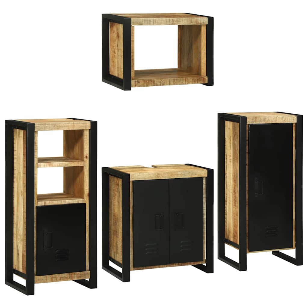 Set Di Mobili Per Il Bagno 4 Pcs Legno Di Mango Massello