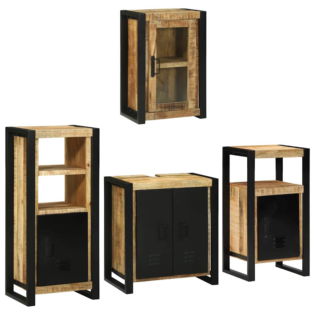 Set Di Mobili Per Il Bagno 4 Pcs Legno Di Mango Massello