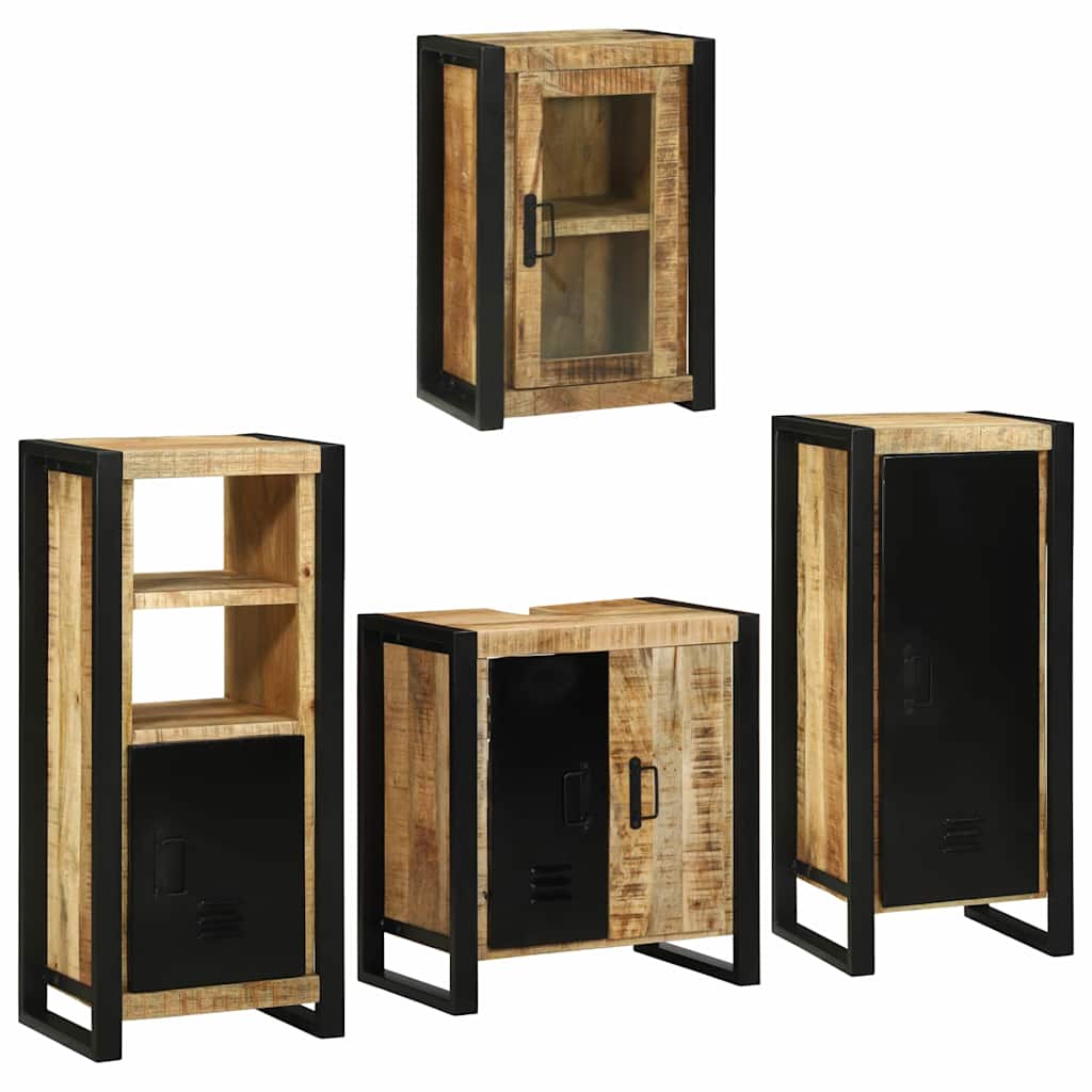 Set Di Mobili Per Il Bagno 4 Pcs Legno Di Mango Massello