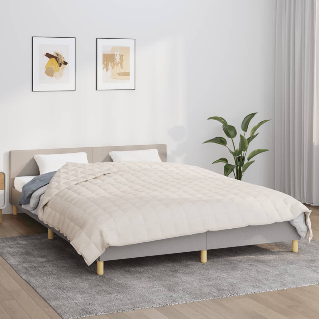 Coperta Ponderata Crema Chiaro 200x220 Cm 13 Kg Tessuto