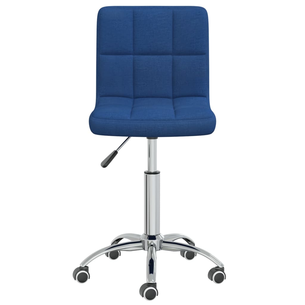 Sedia Da Pranzo Girevole Blu In Tessuto