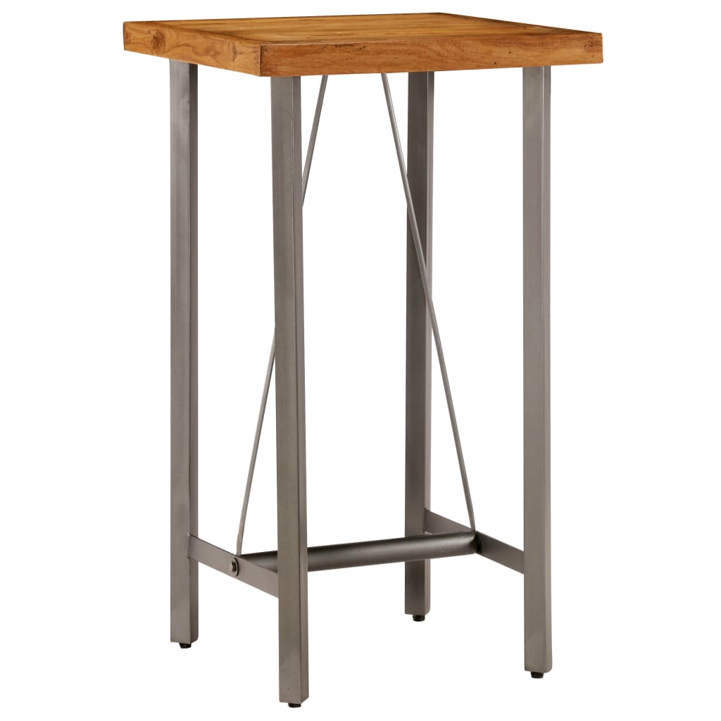 Tavolo Da Bar In Teak Massello Di Recupero 60x60x107 cm
