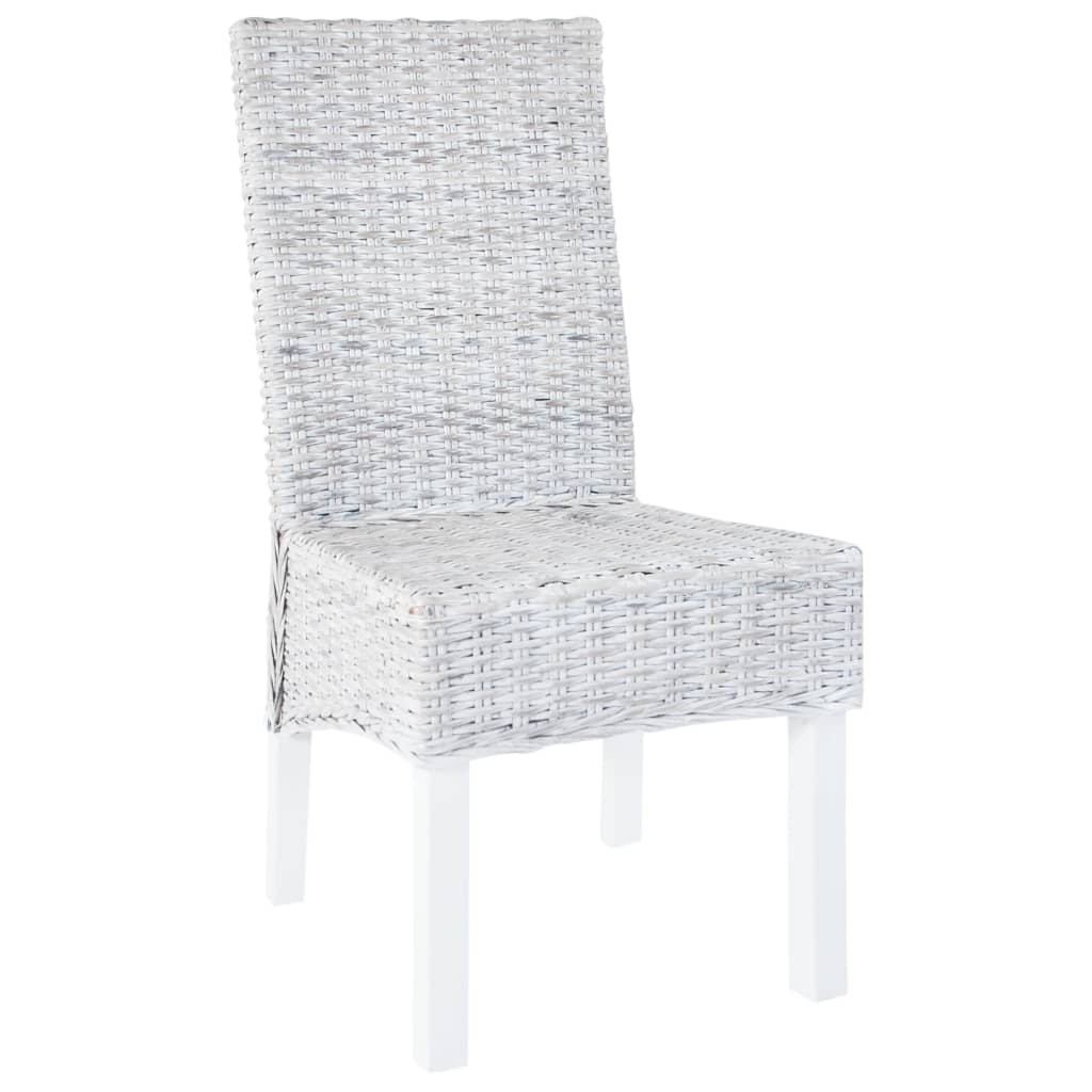 Sedie Da Pranzo 6 Pz Marrone Chiaro In Rattan Kubu E Mango
