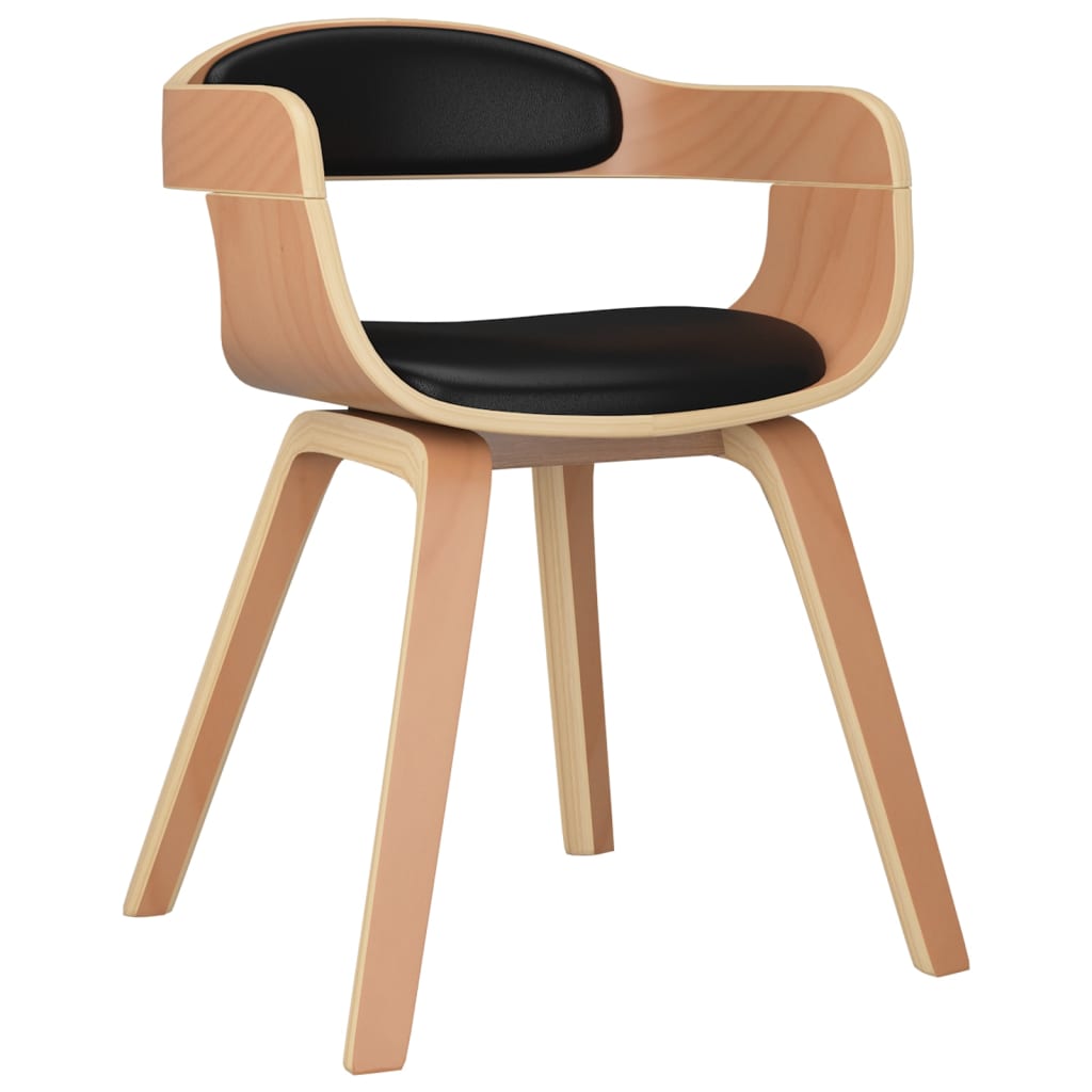 Sedie Da Pranzo 4 Pz Nere In Legno Curvato E Similpelle - Image 3