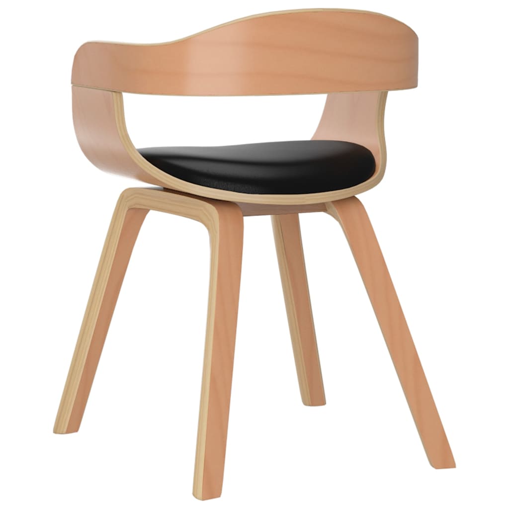 Sedie Da Pranzo 2 Pz Nere In Legno Curvato E Similpelle - Image 5