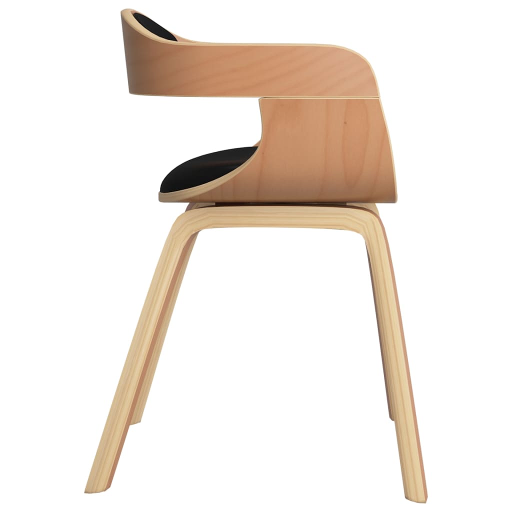 Sedie Da Pranzo 2 Pz Nere In Legno Curvato E Similpelle - Image 4
