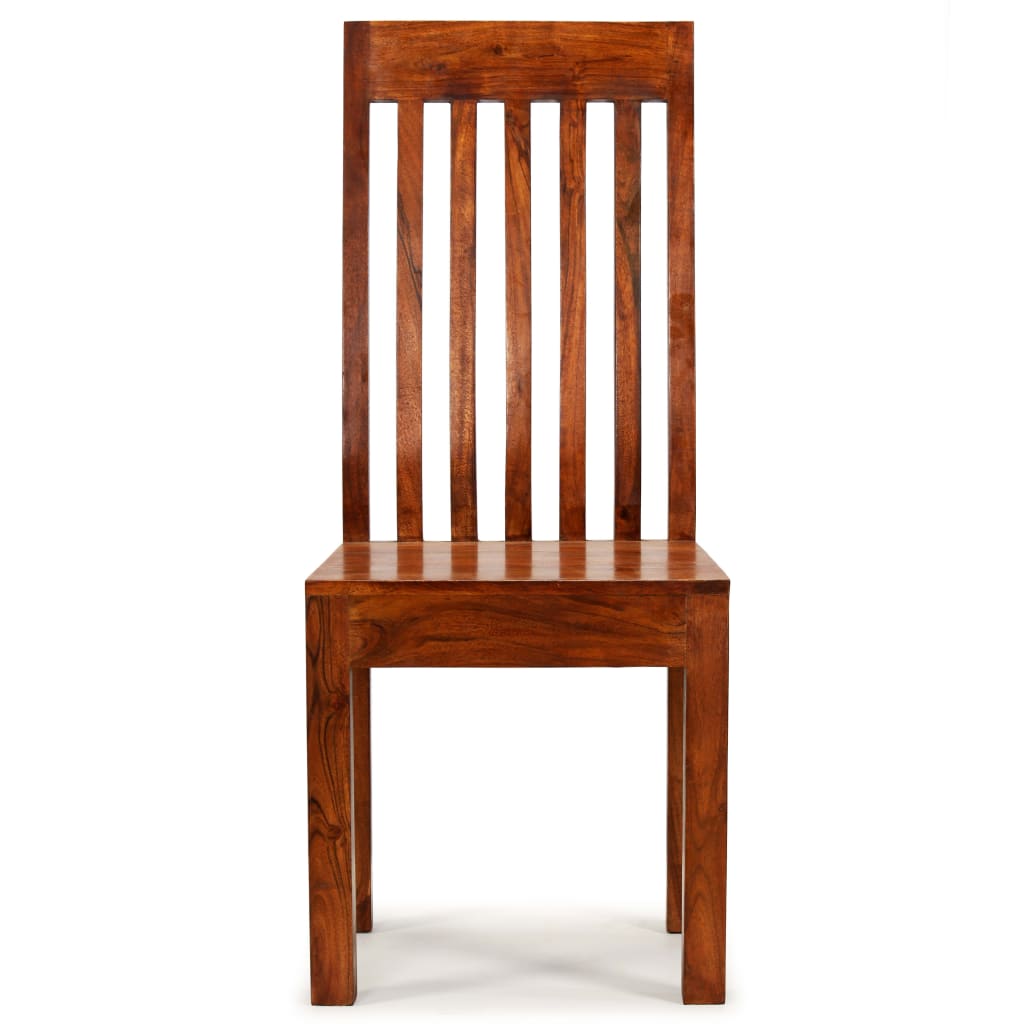Sedie Da Pranzo 2 Pz In Legno Massello Con Finitura Ambra