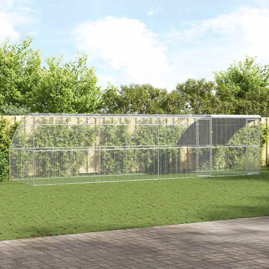 Gabbia Per Polli Argento 800 X 200 X 198.5 Cm Acciaio Zincato