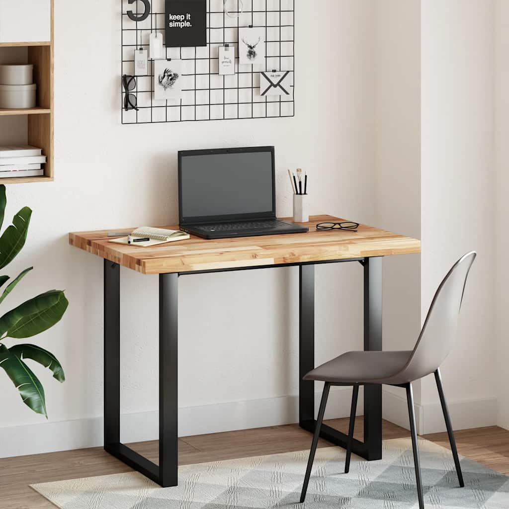 Piano Scrivania A Olio 100x70x4 Cm Legno Massello Acacia