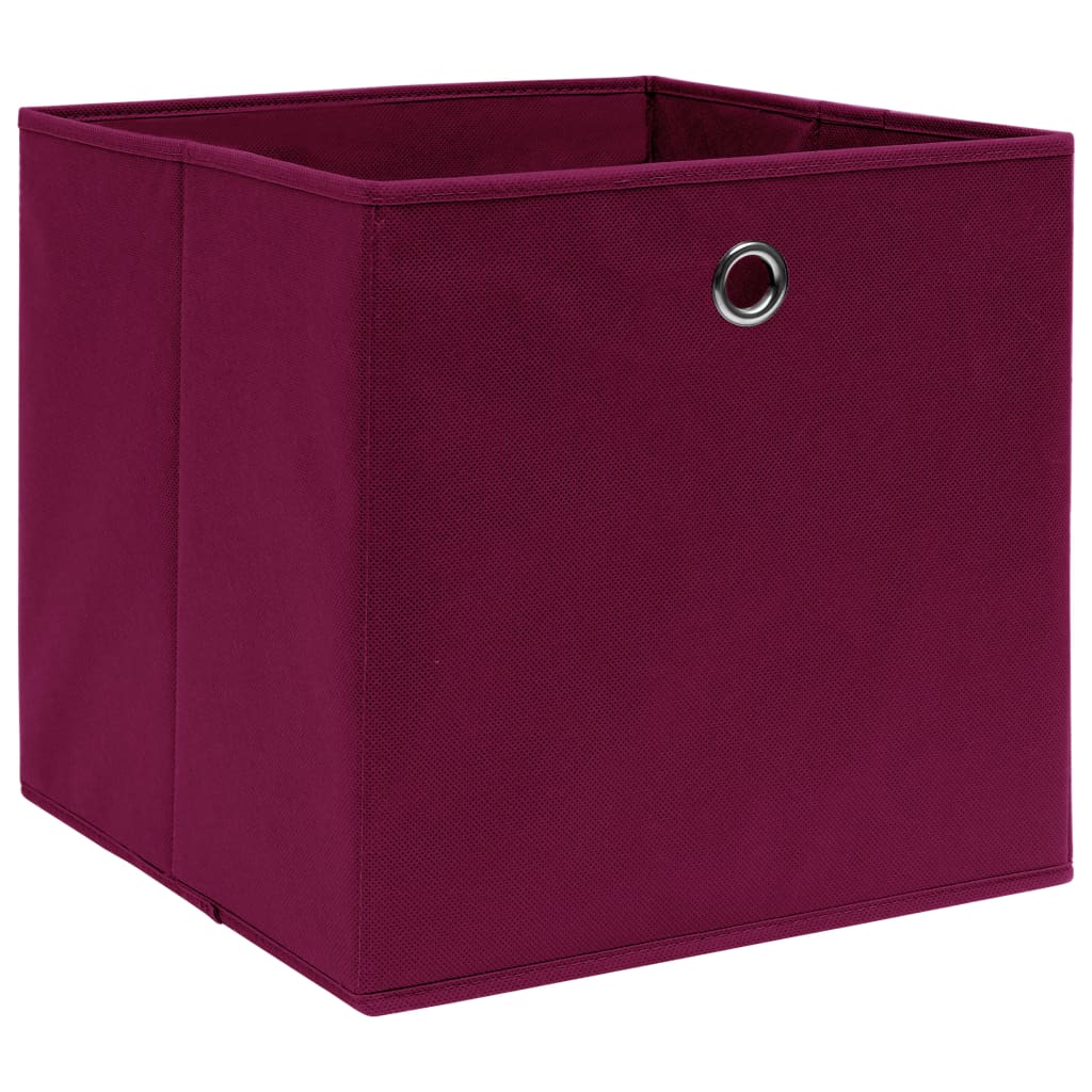 Contenitori 10 Pz In Tessuto Non Tessuto 28x28x28cm Rosso Scuro
