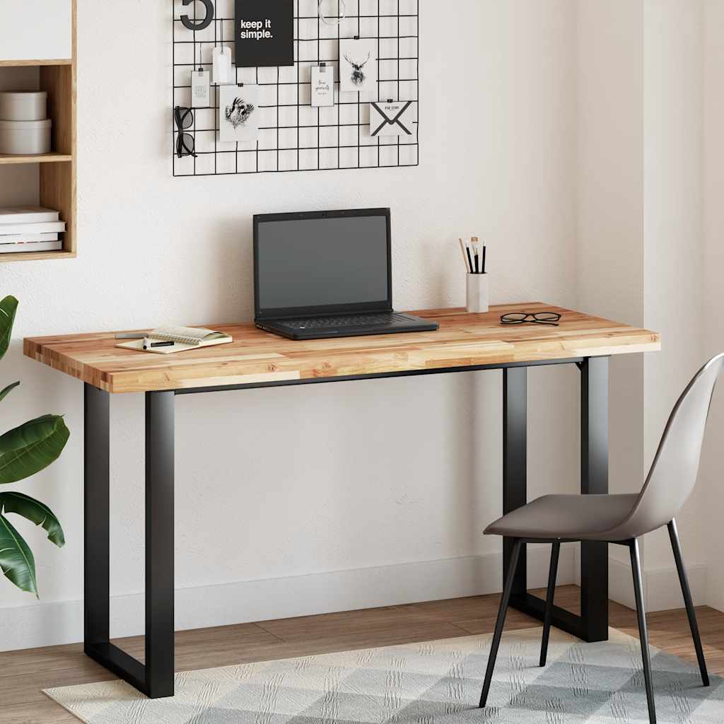 Piano Scrivania A Olio 140x60x4 Cm Legno Massello Acacia