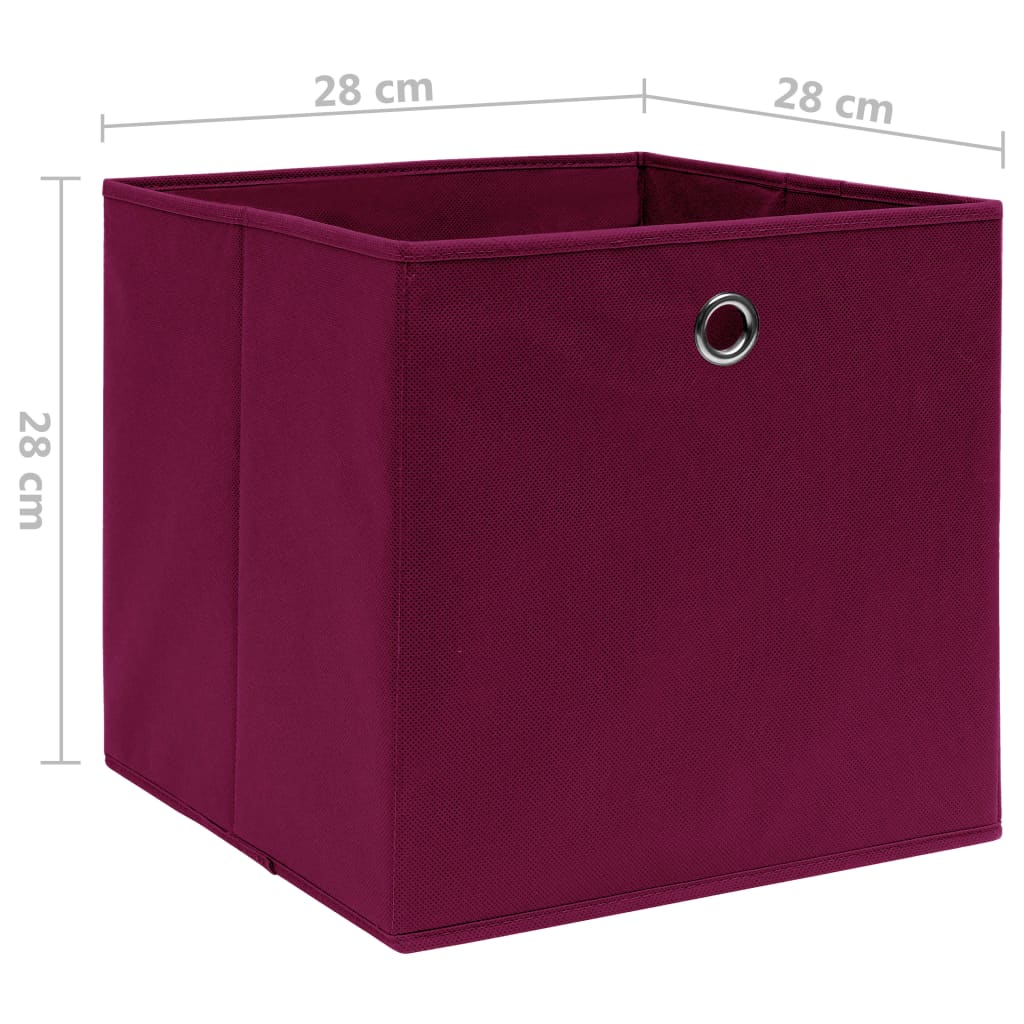 Contenitori 4 Pz In Tessuto Non Tessuto 28x28x28 Cm Rosso Scuro - Image 4
