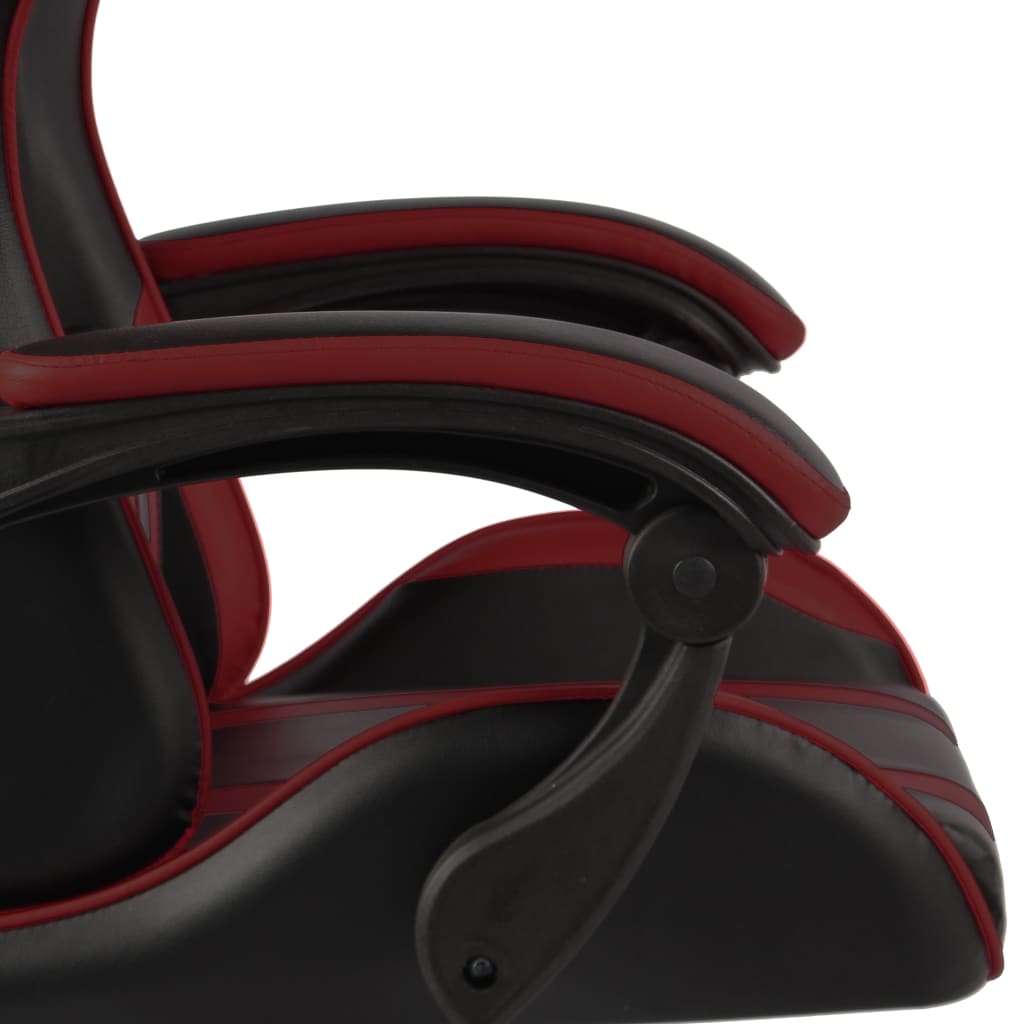 Sedia Da Gaming Con Poggiapiedi Nero E Rosso Vino In Similpelle - Image 4