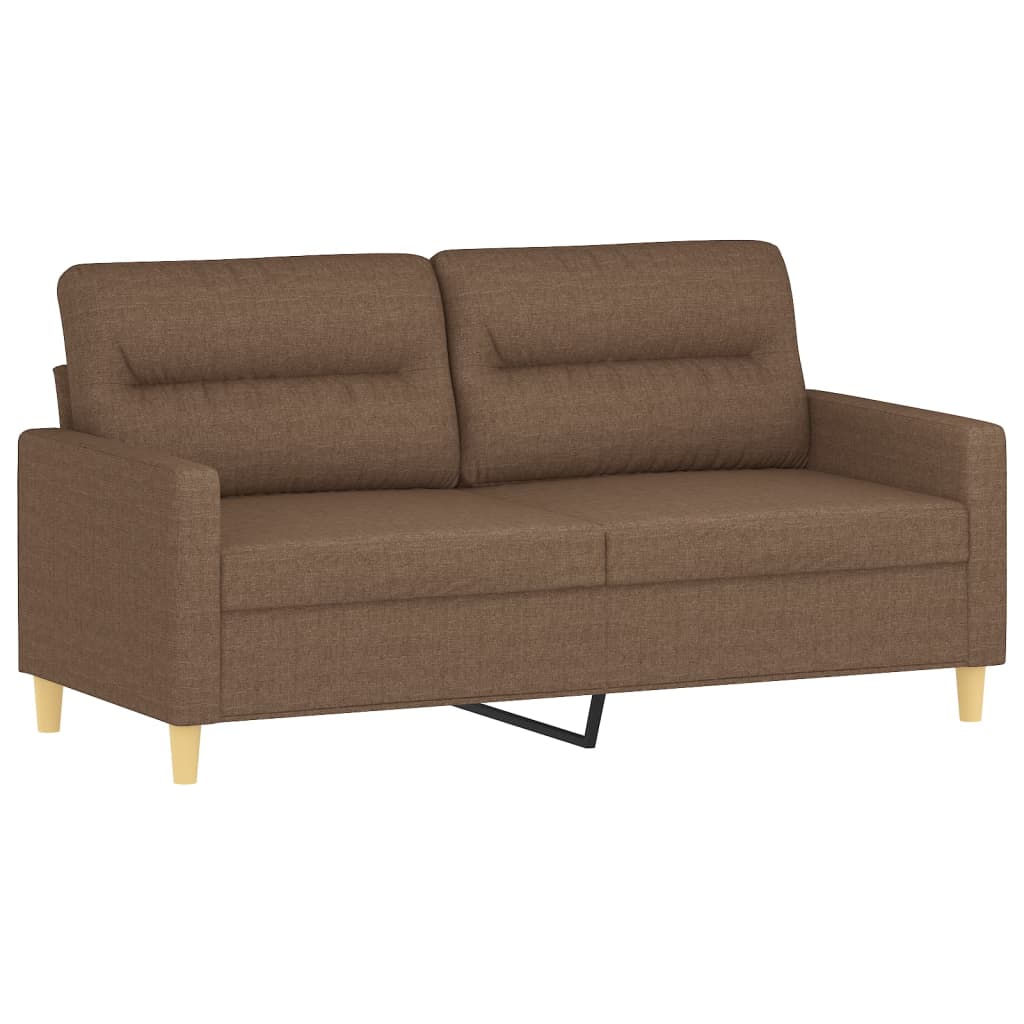 Set Di Divani 3 Pz Con Cuscini Marrone In Tessuto - Image 3