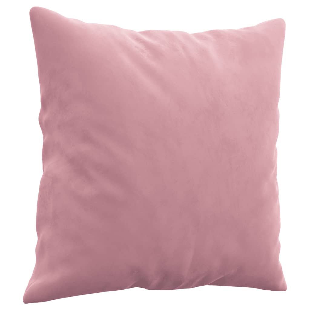 Set Di Divani 2 Pz Con Cuscini Rosa In Velluto - Image 4