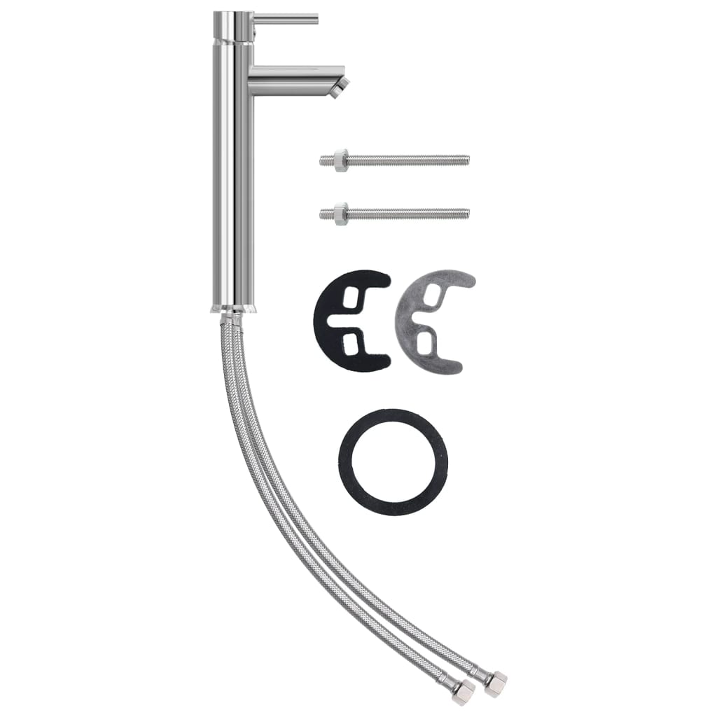 Lavandino Con Rubinetto E Piletta In Vetro Temperato Marrone - Image 4