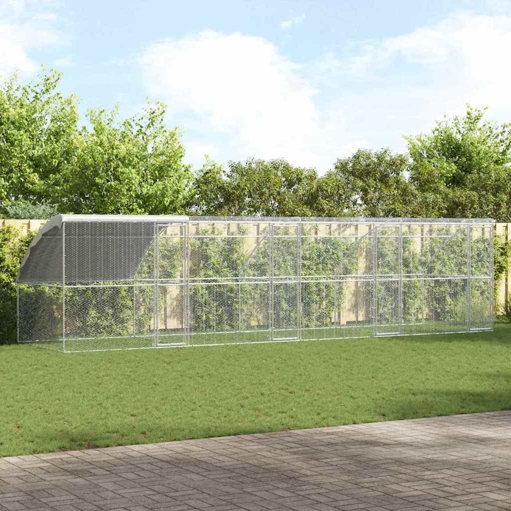 Gabbia Per Polli Argento 800 X 200 X 198.5 Cm Acciaio Zincato